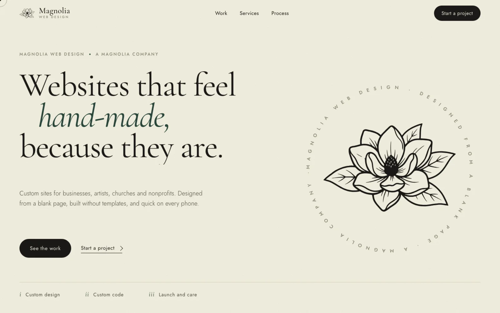The Magnolia Web Design home page